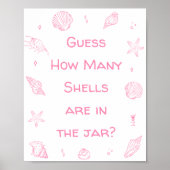 Poster Baby Shower Rose sur la Côte : Devinez combien (Devant)