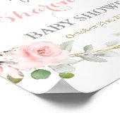 Poster Baby shower rose vif fille signe de bienvenue (Coin)