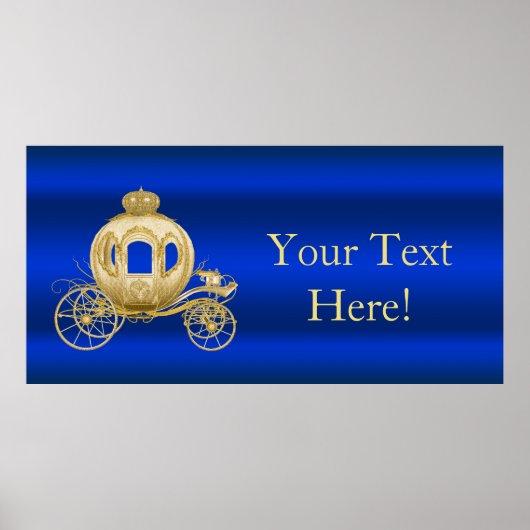 Poster Baby shower Royal Blue et Gold Prince (Devant)