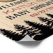 Poster Baby shower Rustic Forest Plaid Lumberjack Boys (Coin)