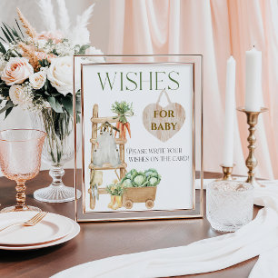 Poster Baby shower rustique de ferme cultivé localement