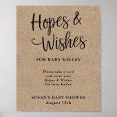 Poster Baby shower rustique Kraft Script (Devant)
