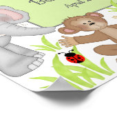 Poster Baby shower Safari Animaux (Coin)