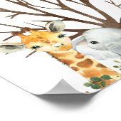 Poster Baby shower Safari Empreintes digitales Inscriptio (Coin)