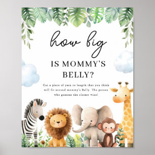 Poster Baby shower Safari - Le ventre de maman