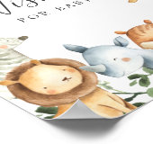 Poster Baby shower Safari Voeux Pour Bébé Signal (Coin)