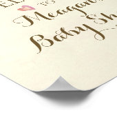 Poster baby shower signe rose c'est une fille ours de boi (Coin)