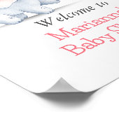 Poster Baby shower simple éléphant et ballon cardiaque (Coin)