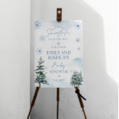 Poster Baby shower Snowflake Panneau de bienvenue