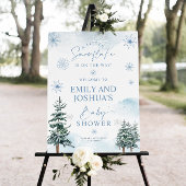 Poster Baby shower Snowflake Panneau de bienvenue