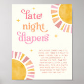 Poster Baby shower soleil Diapeurs de nuit tardif Jeu (Devant)