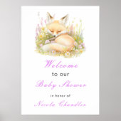 Poster Baby shower Spring Fox (Devant)