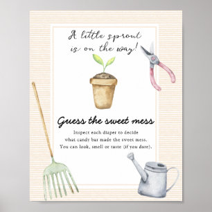 Poster Baby shower Sprout - Devinez le doux désordre