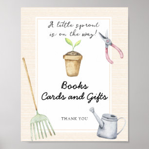 Poster Baby shower Sprout - livres cartes et cadeaux