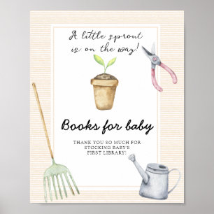 Poster Baby shower Sprout - livres pour bébé