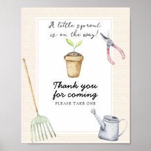 Poster Baby shower Sprout - Merci pour venir
