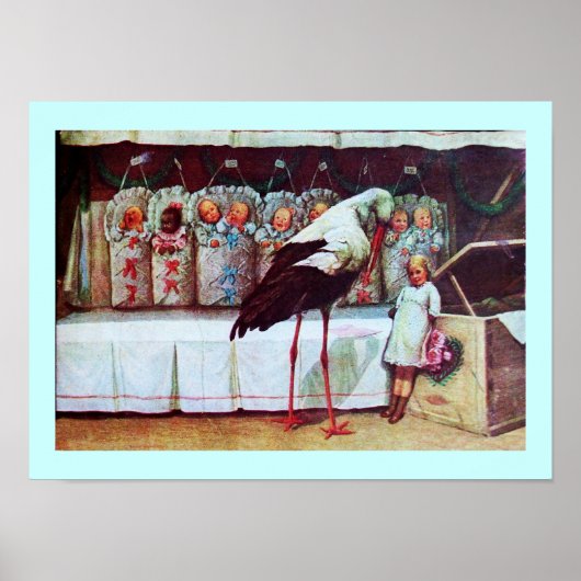 POSTER BABY SHOWER STORK 3 (Devant)