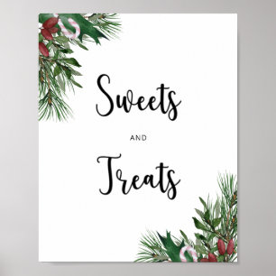 Poster baby shower sucreries et friandises à feuillage pe