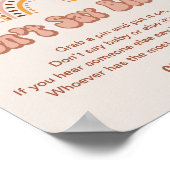 Poster Baby shower super Ne pas dire Jeu de Bébé Panneau (Coin)