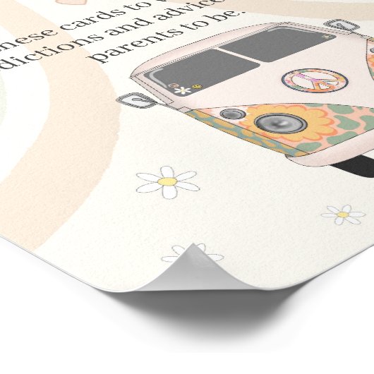 Poster baby shower super rétro les années 70 thème consei (Coin)