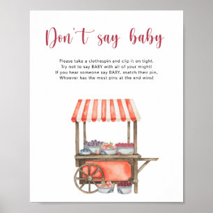 Poster Baby shower sur le thème des baies - ne dites pas