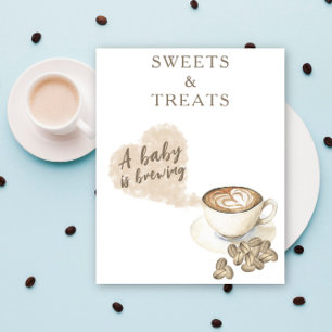 Poster Baby shower sur le thème du café en infusion DOUCE