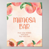 Poster Baby shower Sweet Little Peach Signal Mimosa Bar (Devant)