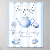 Poster Baby shower Tea Party - Merci pour venir (Devant)