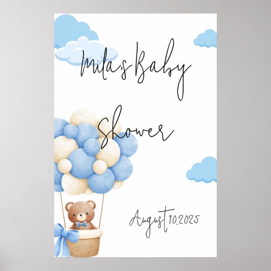 POSTER BABY SHOWER TEDDY BEAR (Devant)