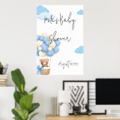 POSTER BABY SHOWER TEDDY BEAR (Bureau à domicile)