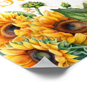 Poster Baby shower Teddy Bear et Sunflower (Coin)
