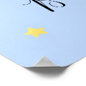 Poster Baby shower teddy bear garçon bleu bienvenue (Coin)