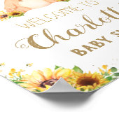 Poster Baby shower Teddy Bear Sunflower Bienvenue (Coin)