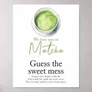 Poster Baby shower thé matcha devine le doux désordre