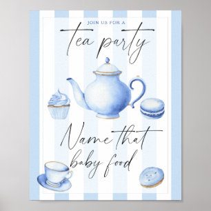 Poster Baby shower thème nourriture pour bébé - thé à l'a