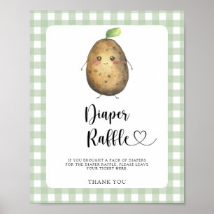 Poster Baby shower thème pomme de terre - tirage au sort 