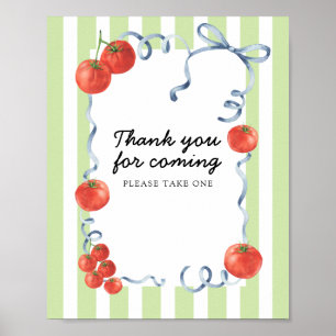 Poster Baby shower tomate Merci d'être venu