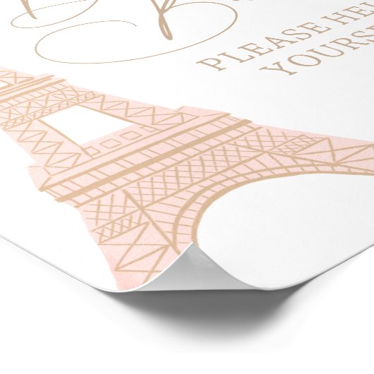 Poster Baby shower Tour Eiffel - Descriptif Panneau bar (Coin)