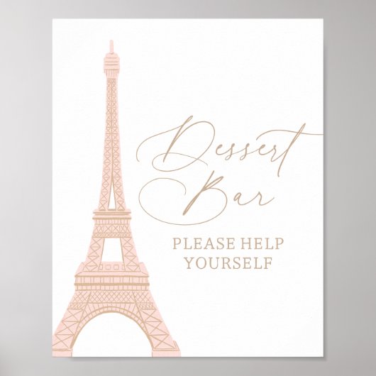 Poster Baby shower Tour Eiffel - Descriptif Panneau bar (Devant)