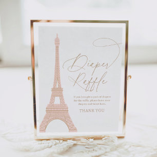 Poster Baby shower Tour Eiffel Paris Repas de Chevalier P
