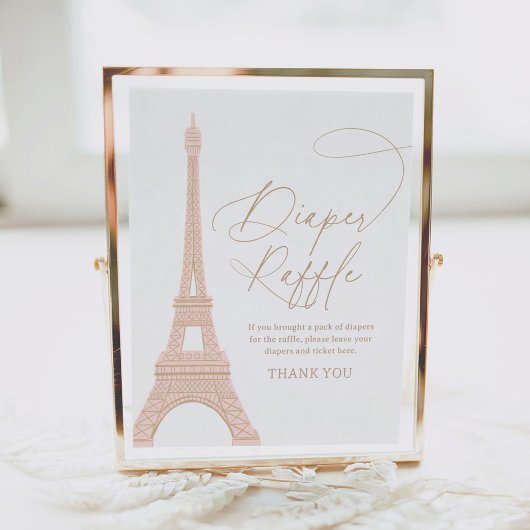 Poster Baby shower Tour Eiffel Paris Repas de Chevalier P