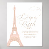 Poster Baby shower Tour Eiffel Paris Repas de Chevalier P (Devant)