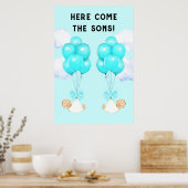 Poster Baby shower Twin Boys (Cuisine)