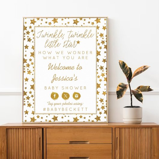 Poster Baby shower Twink, Twinkle Little Star Bienvenue