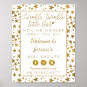 Poster Baby shower Twink, Twinkle Little Star Bienvenue (Devant)