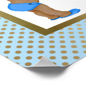 Poster Baby shower TWINS, rose&bleu, élégant, 300pp de 16 (Coin)