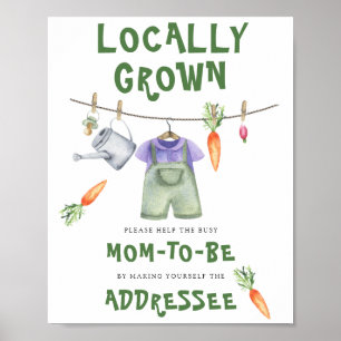 Poster Baby shower végétal - Aider la future maman occupé