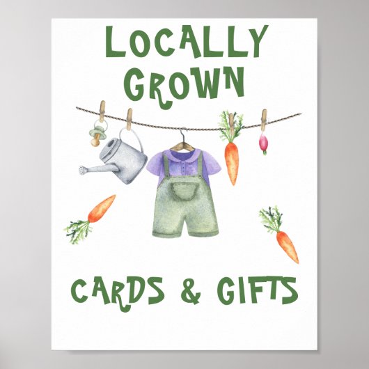 Poster Baby shower Veggie - cartes et cadeaux (Devant)
