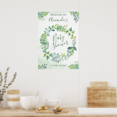 Poster Baby shower verdure couronne (Cuisine)