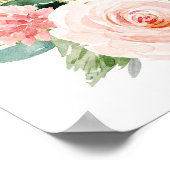 Poster Baby shower vert fille rose signe de bienvenue (Coin)